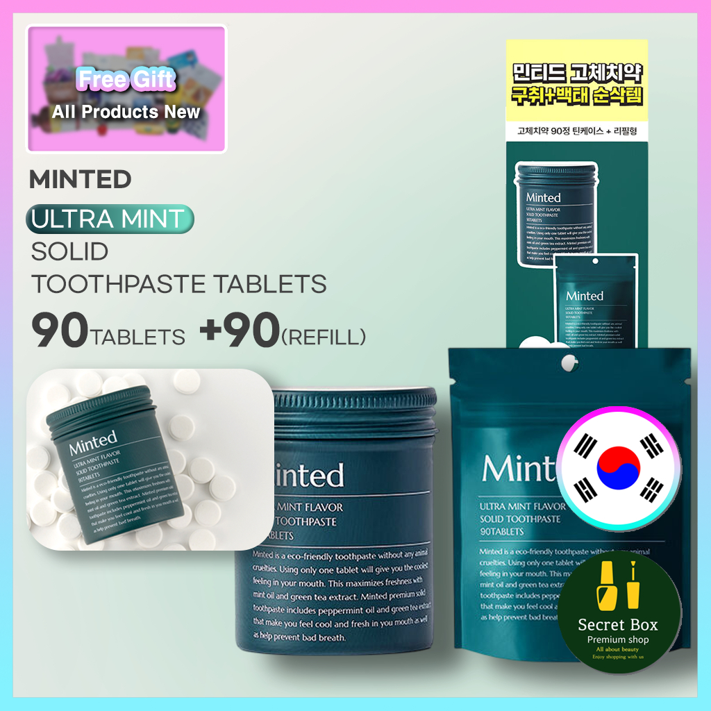 Pasta De Dente Sólida Minted Ultra Mint 90ct + Recarga 90ct (Pacote Duplo)