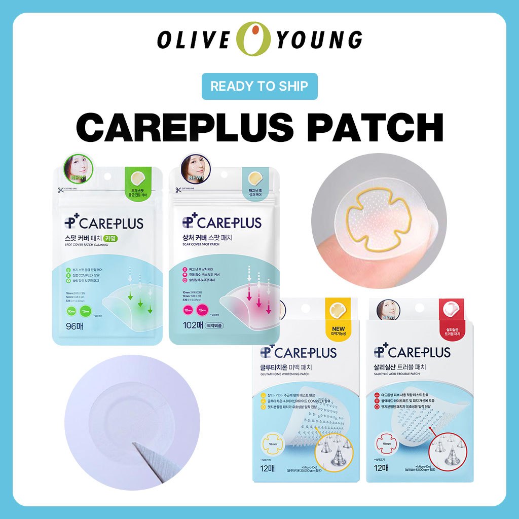 [Olive Young] Careplus Pimple Patch Adesivo Para Manchas De Acne 4 Tipos De Glutationa Salicílico Care Plus