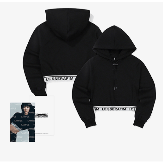 [OFFICIAL] LE SSERAFIM IM FEARLESS POP UP CROP HOODIE M