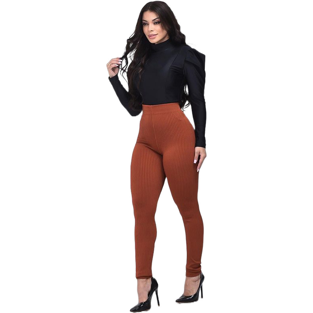 Calça Feminina Legging 3d Veludo Canelada Cintura Alta Lisa Calça Legging Calça Veludo 3D