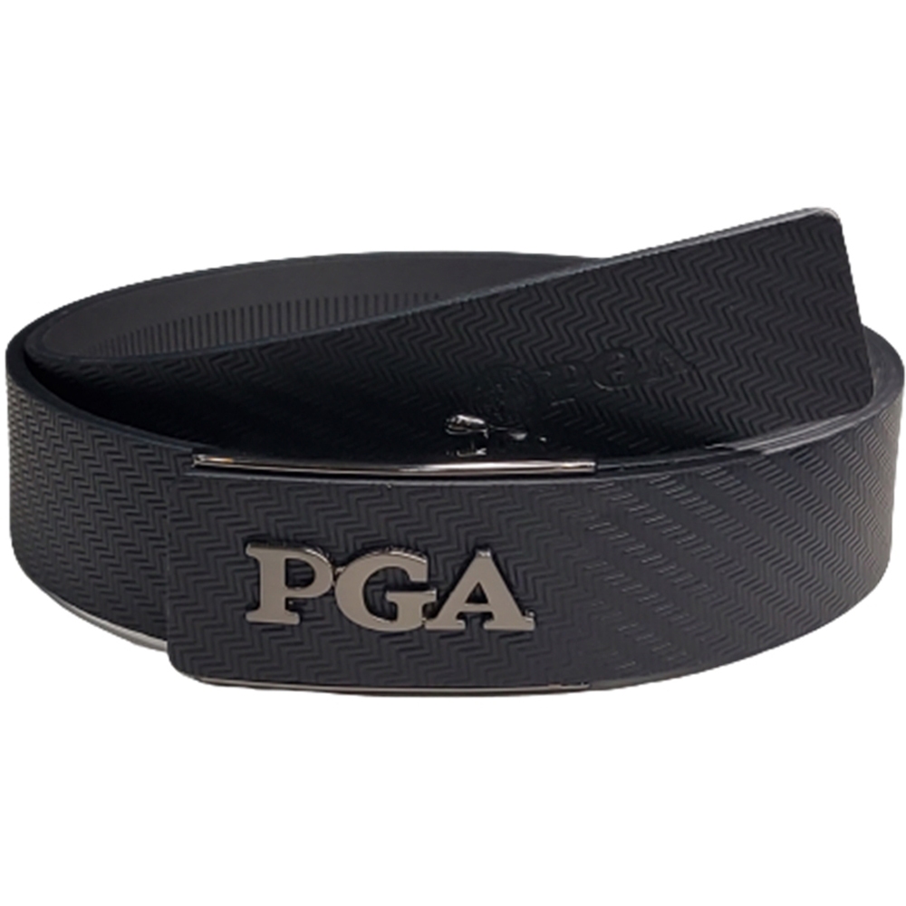 [Autêntico] PGA TOUR Cinto De Golfe Automático Com Fivela De Logotipo De Couro De Grão Integral Importado Italiano