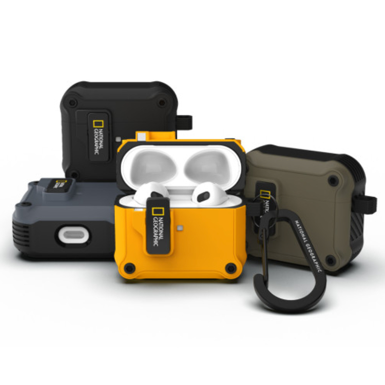 National Geographic-Capa Robusta Com Trava Automática Compatível airpods 4 3 2 p