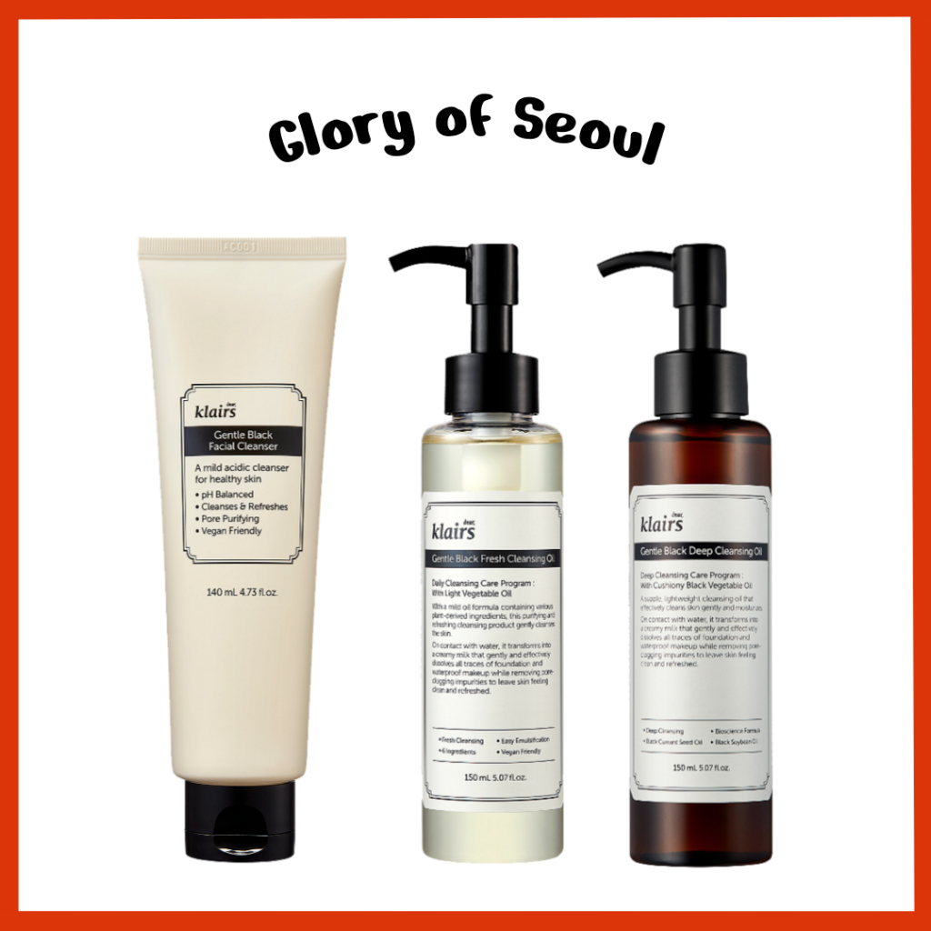 [Novo] KLAIRS Gentle Black Facial Cleanser, / óleo de limpeza (2 tipos), 150ml, 140ml em Oferta na Shopee