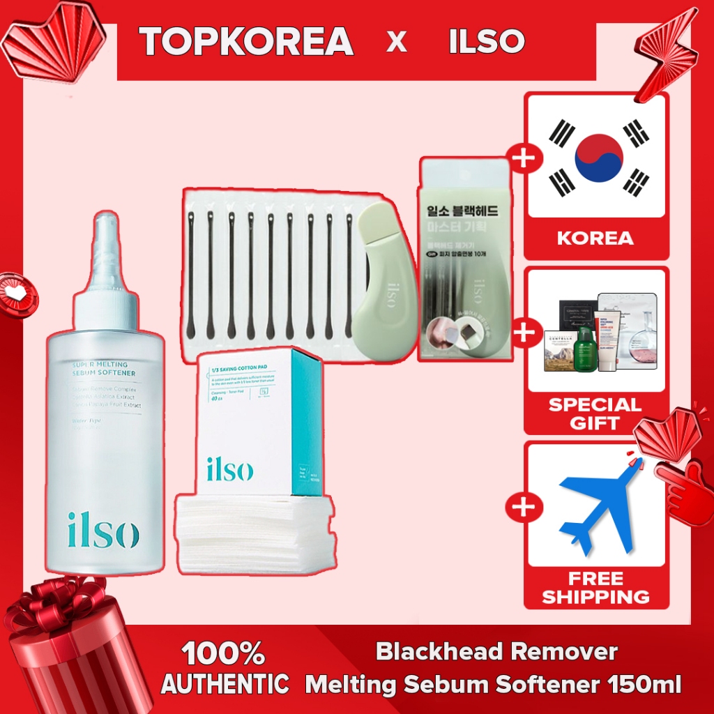 Ilso Blackhead Remover / Super Melting Sebum Softener 150ml (+40 Cotton) TOPKOREA Shipping from korea