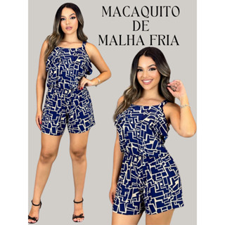 Macacão Feminino Macaquinho Soltinho de Malha Fria Macaquito em Oferta na Shopee