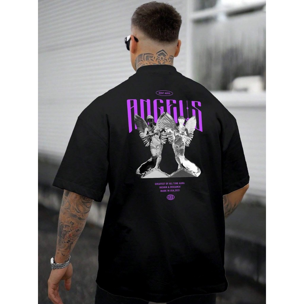 Camiseta Oversized Streetwear Skatista Algodão Penteado Fio 30.1 Promoção