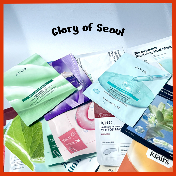 [Glory of Seul] Folha De Máscara RANDOM De Beleza Coreana 1ea (Não É Um Conjunto) em Oferta na Shopee