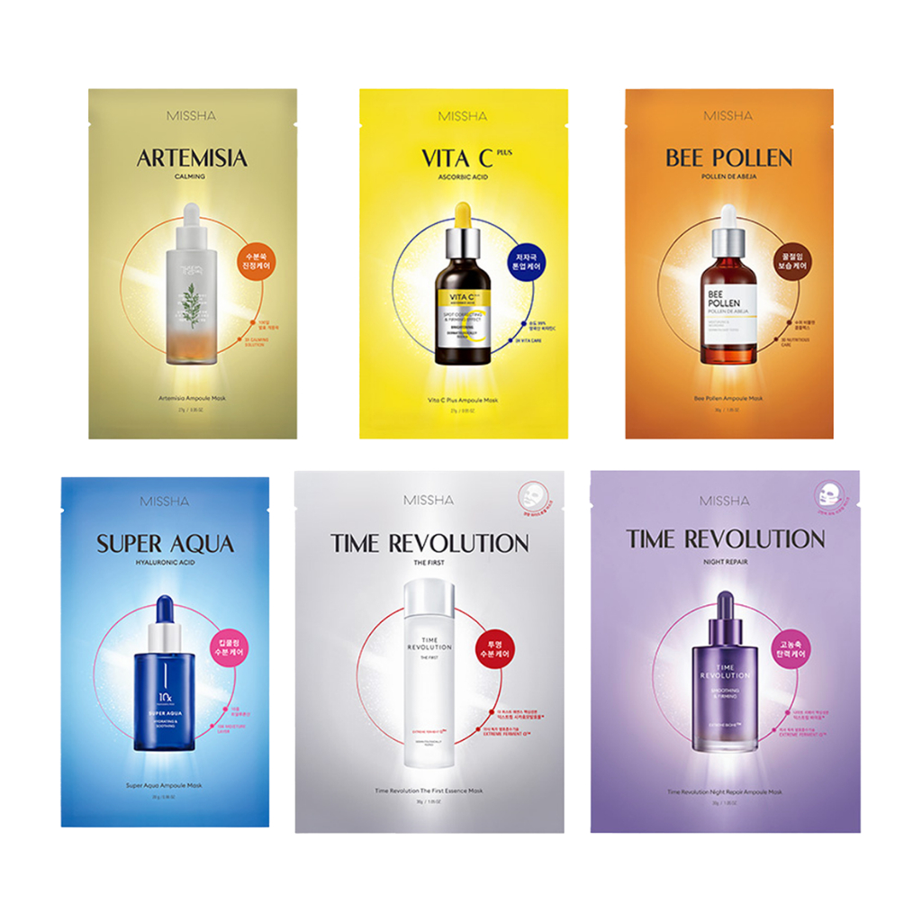 Missha Ampoule & Essence Mask 27g, 30g 6types - Beauty