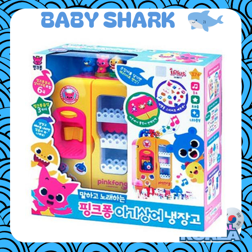 Conjunto De Cozinha Para Geladeira Pinkfong Talking & Singing Baby Shark-Brinquedo Interativo Com Som E Luzes