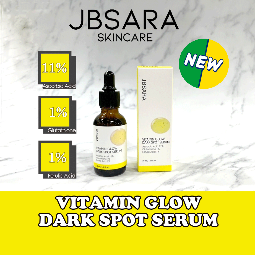 JBSARA Vitamin Glow Dark Spot Serum (Vit C 11% + Glutathione 1% + Ferulic Acid 1%) 30ml em Oferta na Shopee