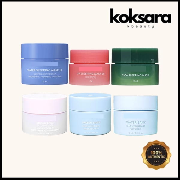 LANEIGE sleeping mask water 15ml, cica 10ml, barry 3ml, gel cream 10ml, moisture cream 10m...