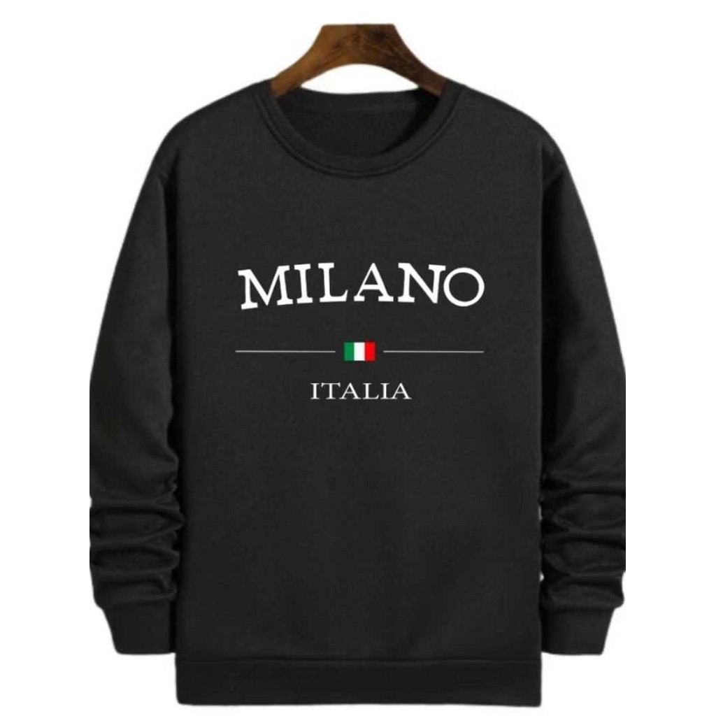 Blusa De Frio Moletom Gola Careca Estampado Milano Italia Masculino Feminino