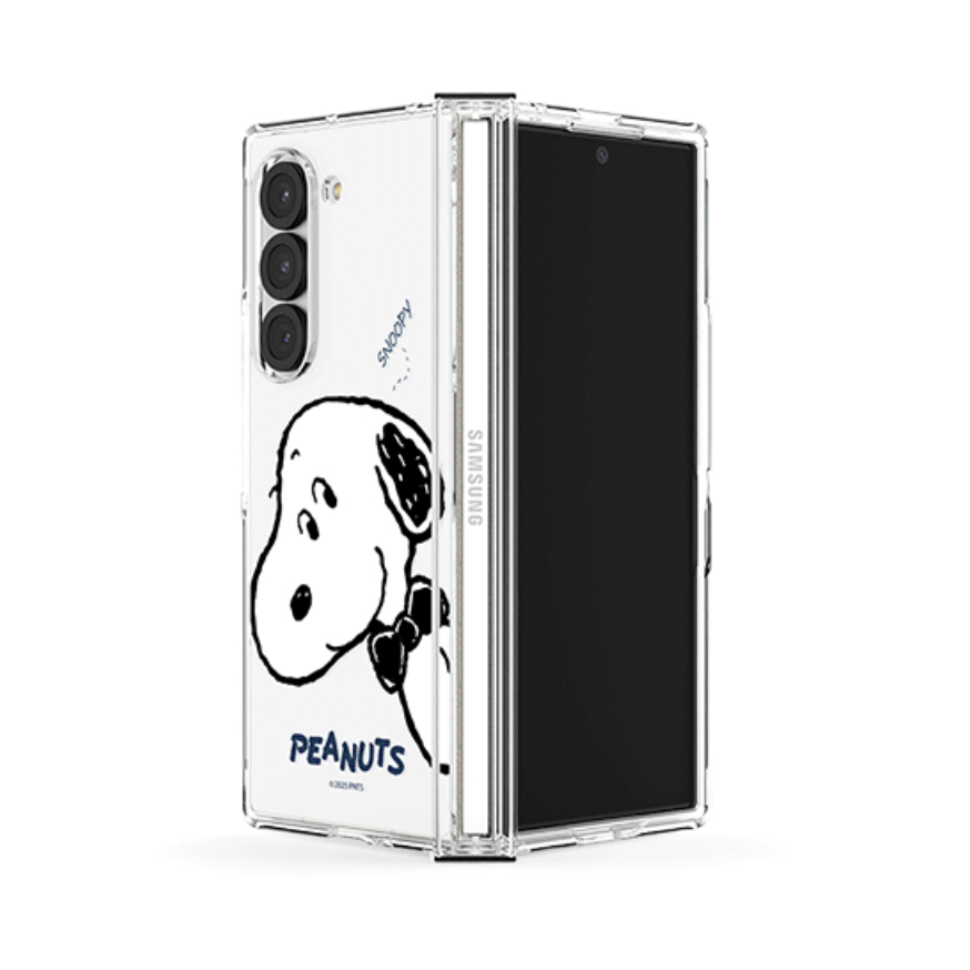 Peanuts Snoopy E Friends-Capa Rígida Com Dobradiça Transparente Para Caixa galaxy z fold 6 5 4/fold6 Licenciada