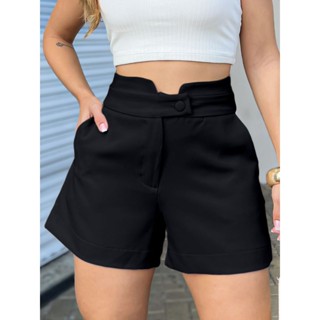 LuluRunModa Short Feminino Em Alfaiataria Personalizado C/ Detalhe Na Cintura  Botões Forrados - 9355 em Oferta na Shopee