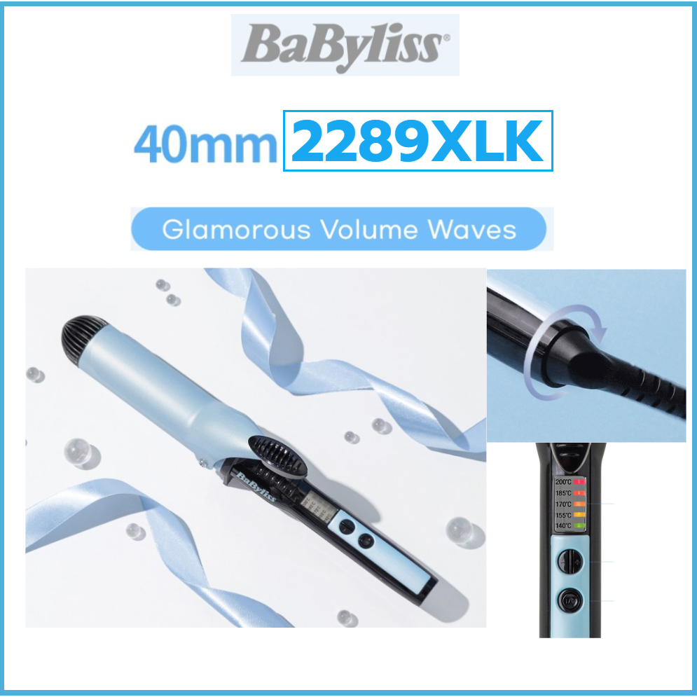 Babyliss 2289XLK Titânio-Cerâmica 40mm Modelador De Cabelo Ondas De Ferro De Ondulação