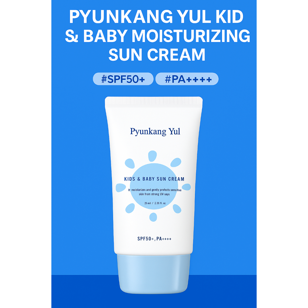 [Pyunkang Yul] Kids & Baby Moisture Sun Cream · FPS50+ PA++++ · 75ml · Proteção Suave para Pele Sensível