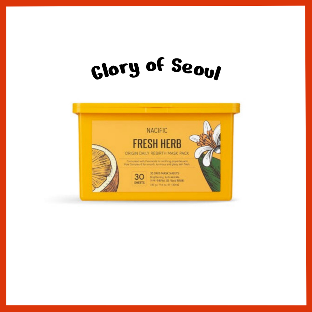 NACIFIC Pacote De Máscara De Renascimento Diário Fresh Herb Origin  (30 Folhas), 330ml