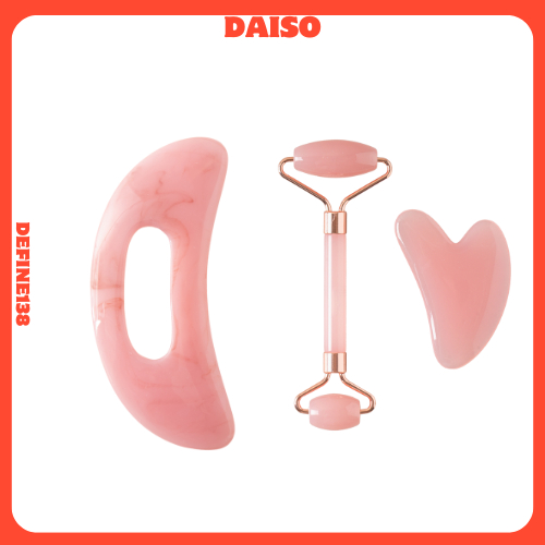 Conjunto De Massagem Facial Handle Gua Sha & Roller-Em Formato De Coração + Rolo Dupla Face