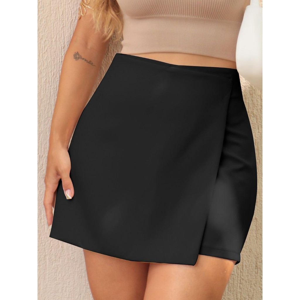 LuluRuModa Short-Saia Alfaiataria Sofisticado Feminino Coreano Transpassado - S873 em Oferta na Shopee