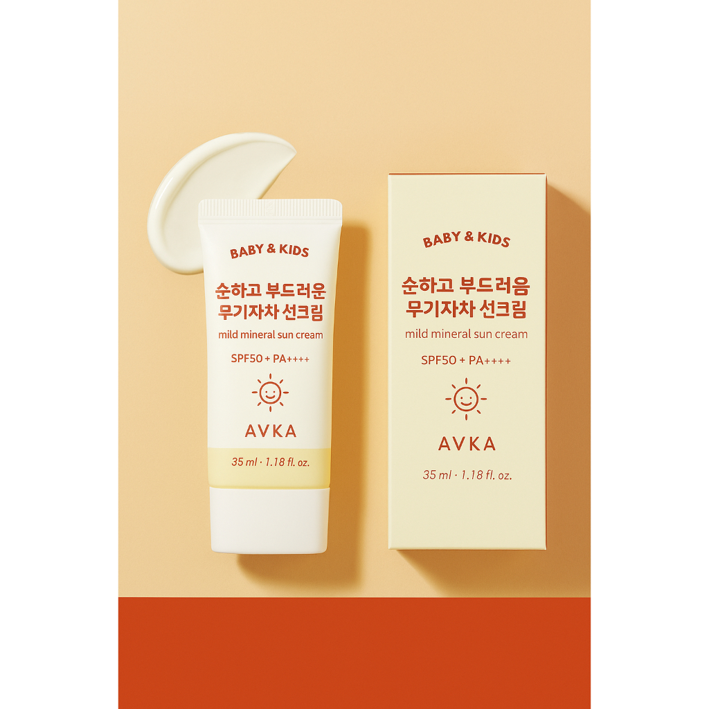 [AVKA] Creme Solar Mineral Suave Baby & Kids · FPS50+ PA++++ · 35ml · Óxido de Zinco Não-Nano
