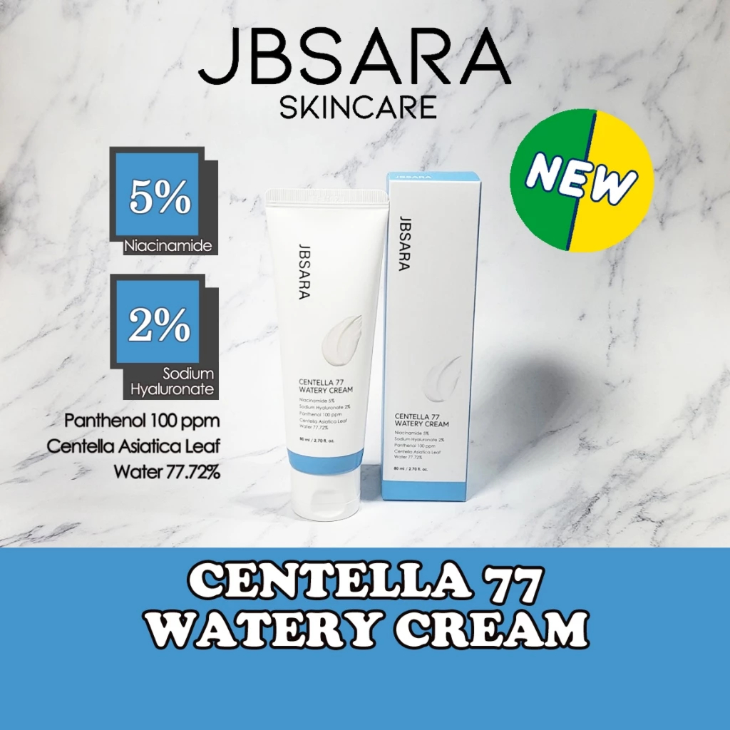 JBSARA Centella 77 Watery Cream 80ml(Niacinamide 5% + Hyaluronic 2% + Centella water 77%) em Oferta na Shopee