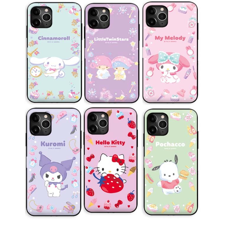 Sanrio Genuíno { iPhone17/16/15/14 | Capa De Telefone Para Cartão Galaxy S26/S25/S24 } – Design Fofo Com Slot , Circle Happiness