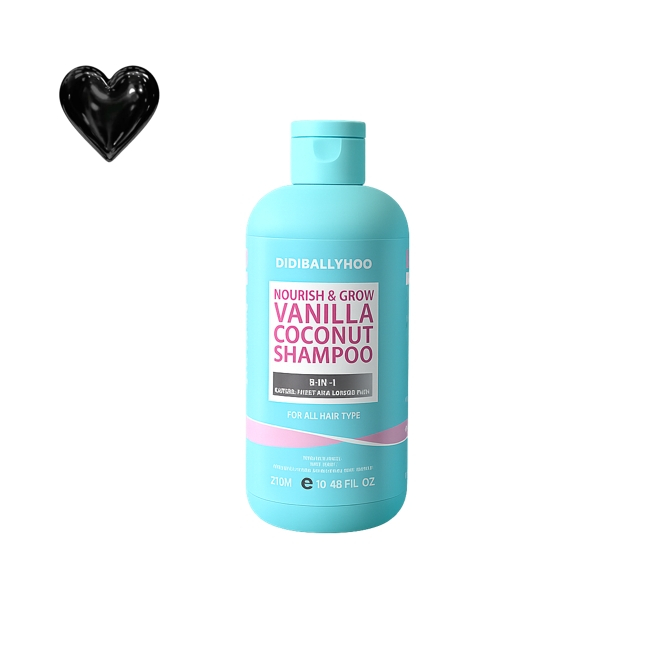 DIDIBALLYHOO Nourish & Grow Vanilla Coconut Shampoo 310ml x1 Hidratante Cuidados Com Os Cabelos Para Secos E Danificados