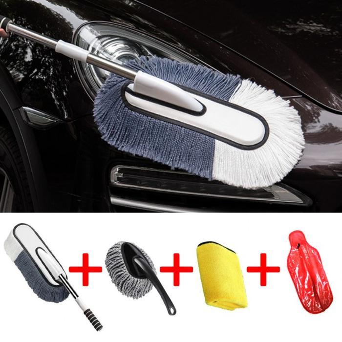 Kit De Escova De Limpeza De Carro Espanador De Microfibra Com Acessórios Gratuitos