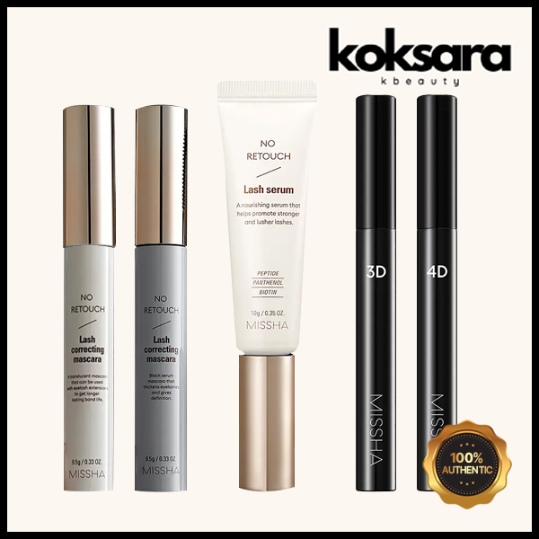 Missha Mascara No-Retouch Lash Serum/Correction Cara/3D/4D 4 Types 7g