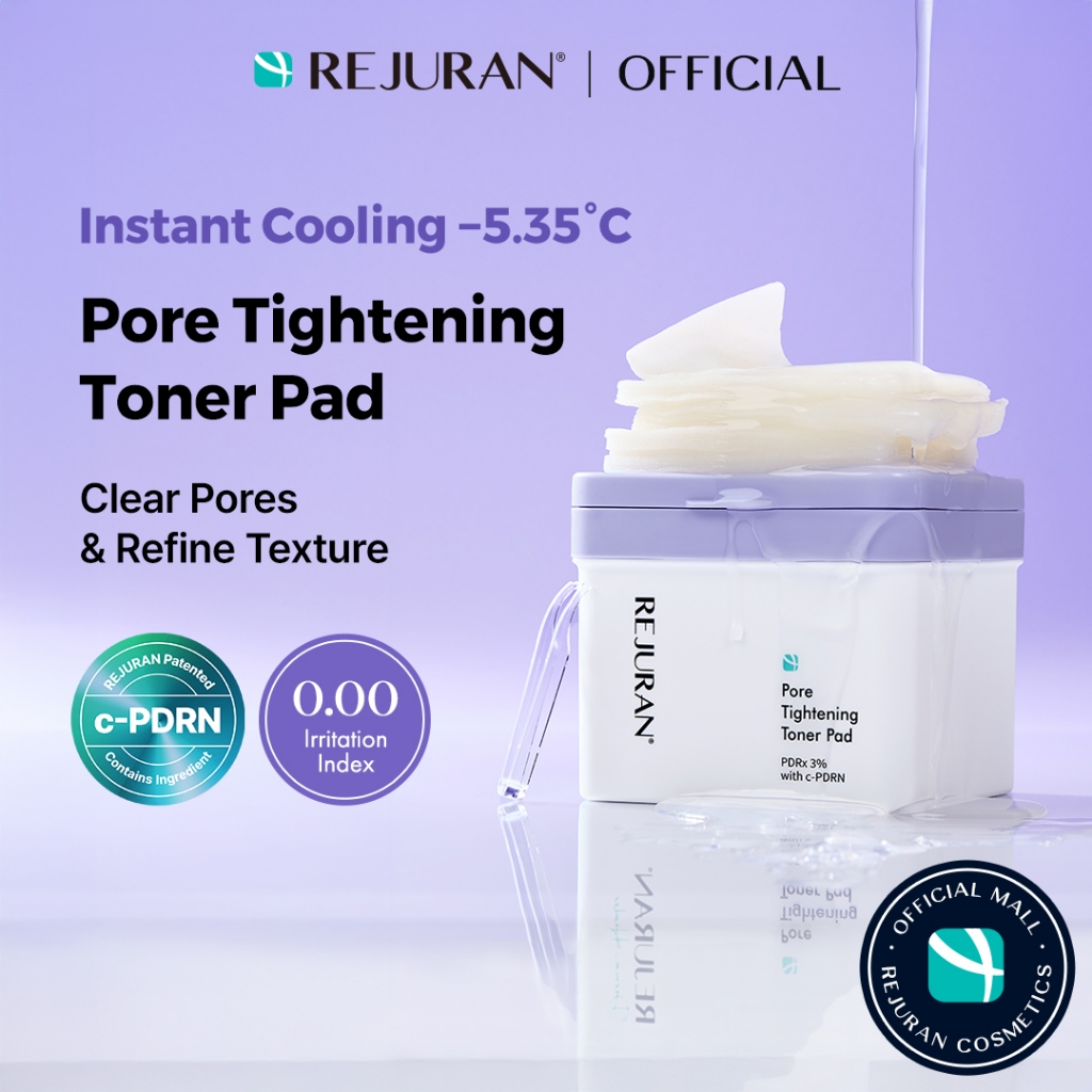 [REJURAN] Pore Tightening Toner Pad 220mL / 60 pads | Controle de Poros, Cooling, Exfoliating e Controle de Oleosidade