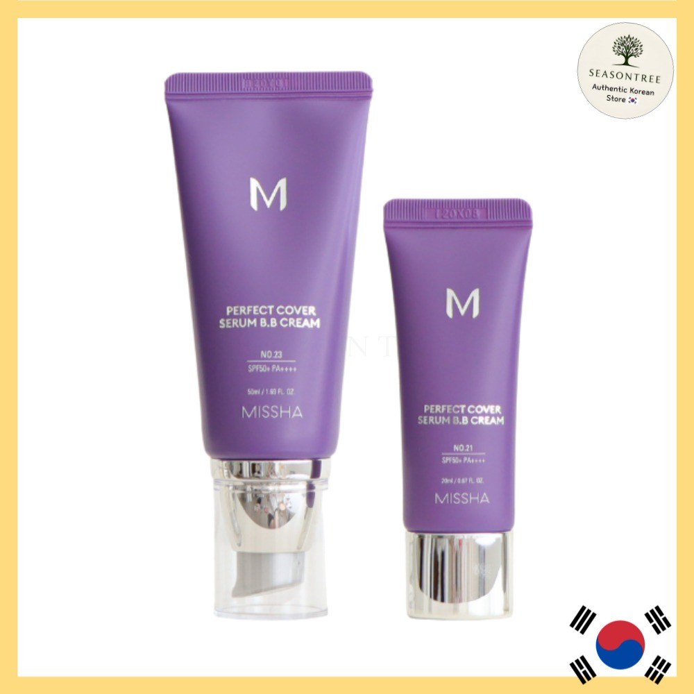 [MISSHA] M Perfect Cover Serum BB Cream (20ml/50ml/Conjunto Especial Com Puff) Fps50 + PA + +