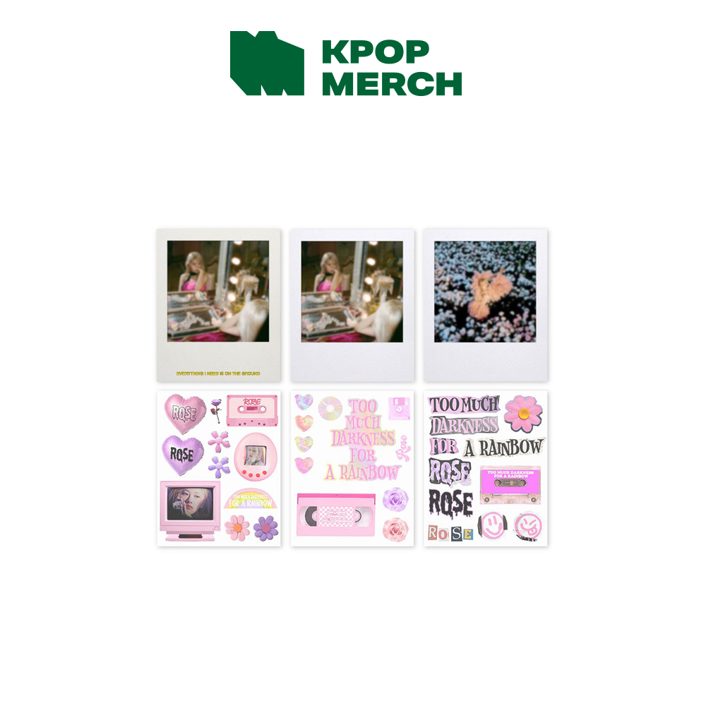 BLACKPINK ROSE [R] Conjunto De Cartão Fotográfico + Adesivo