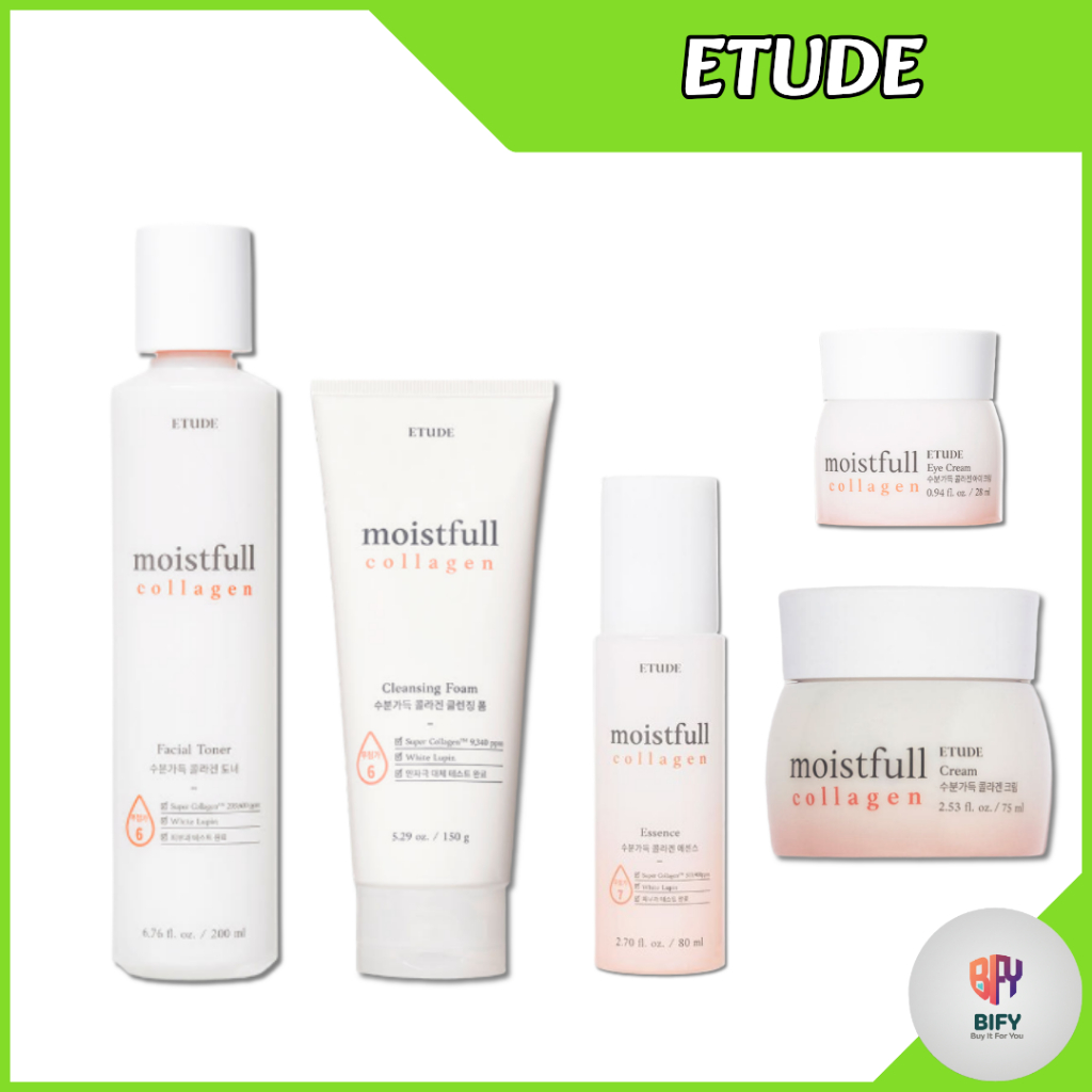 ETUDE Moistful Collagen-Toner , Essência , Creme Para Os Olhos , Espuma De Limpeza
