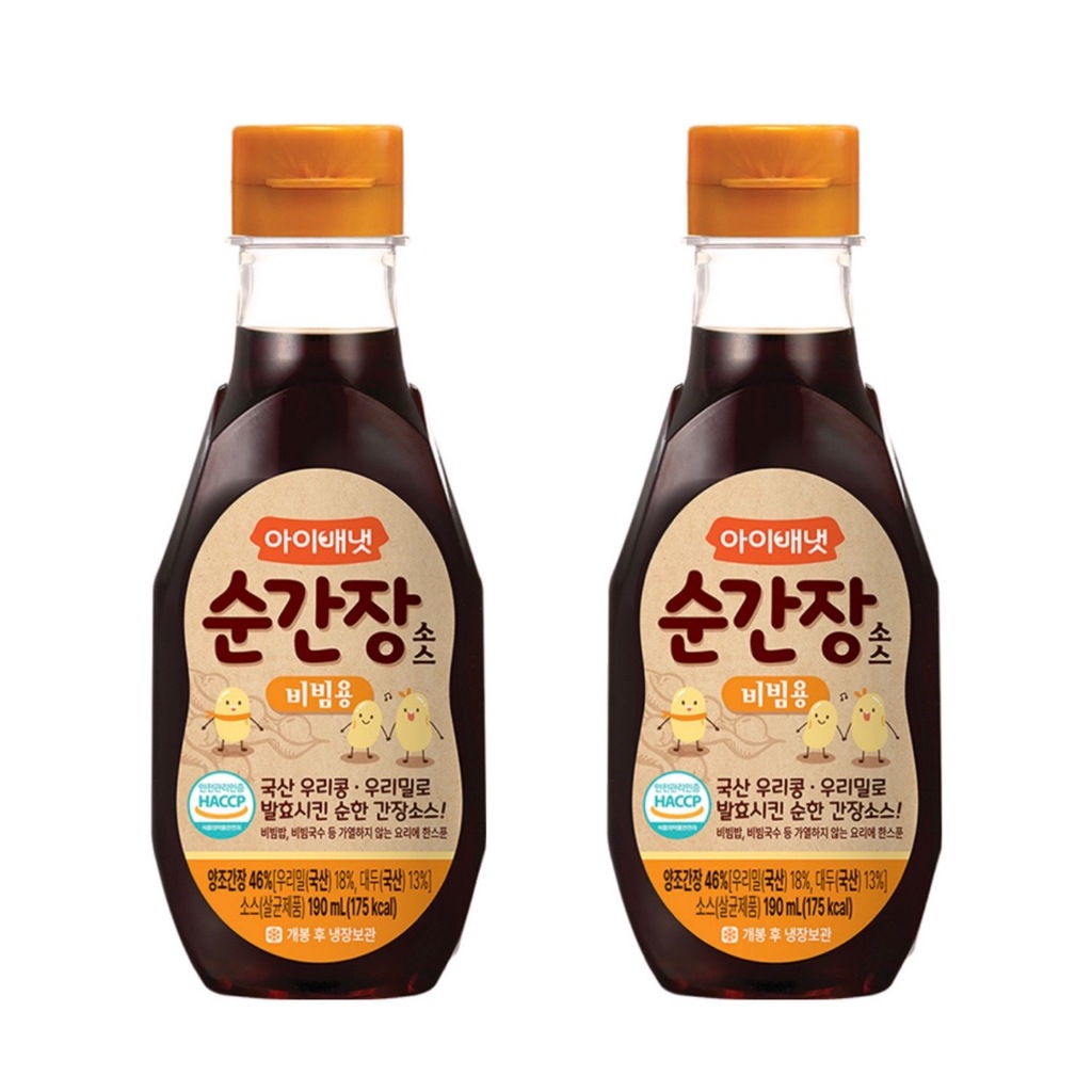 Tempero De Molho De Soja Ivenet Baby Bibim , 190ml , 2 Unidades