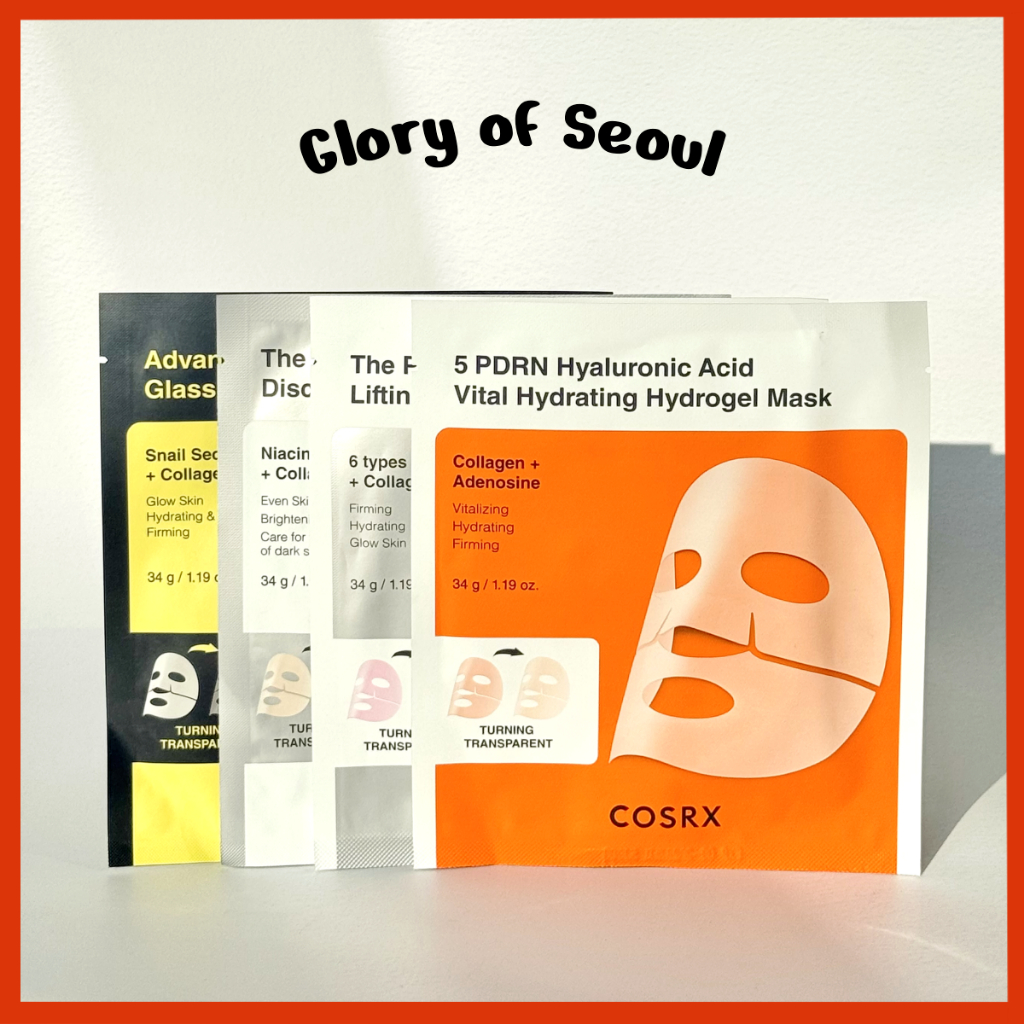 [NEW] COSRX Advanced Snail Mucin Glass Glow Hydrogel Mask, 34g (1box=3sheets / 1sheet)