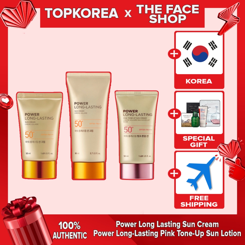 The Face Shop Power Creme Solar De Longa Duração/Tom-Up Rosa/Protetor Colágeno Com Ajuste Sedoso TOPKOREA Envio Da Coreia