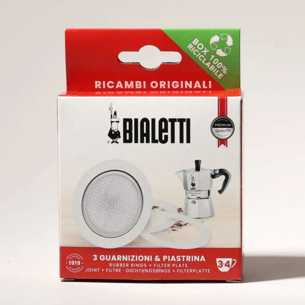 Junta De Anel De Silicone De Reposição Bialetti + Placa De Filtro Para 3 ~ 4 Xícaras (Alumínio)/Da Coreia