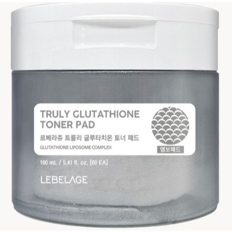Lebelage Truly Glutationa Toner Pad 60 Patches/160ml (Fabricado Na Coreia)