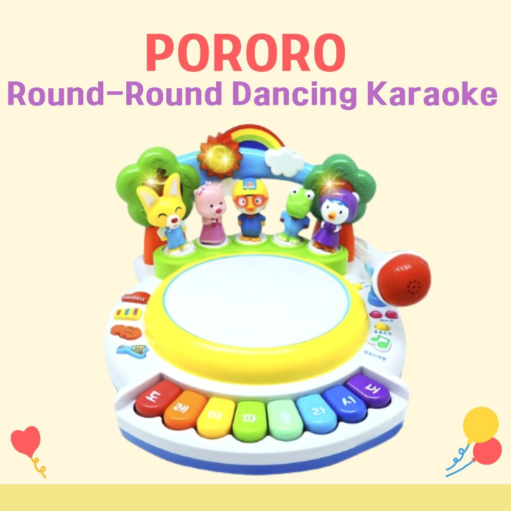Pororo E Amigos-Dança Redonda , Karaokê , Sala De Canto , Música , Melodia , Piano , Conjunto De Brinquedos Para Bebês ,