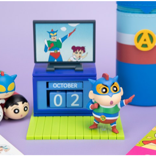 Figura De Máscara De Ação Crayon Shinchan Calendário Perpétuo/Decoração De Mesa · Exibição De Data Colecionável