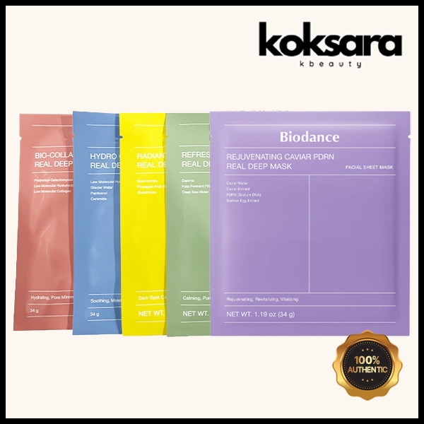 [NEW] BIODANCE real deep mask 1ea 34g (collagen, cera-nol, sea kelp, vita niacinamide,Caviar PDRN) em Oferta na Shopee