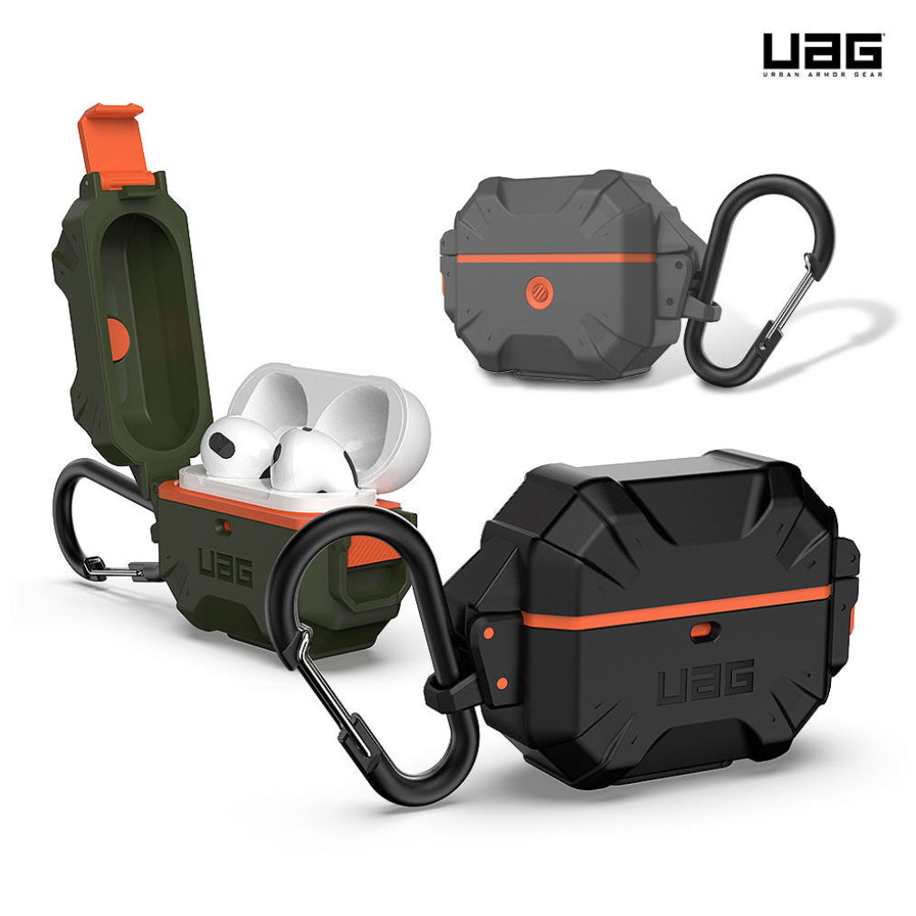 UAG-Estojo Rígido pathfinder Com Trava/Mosquetão Compatível airpods 3 Testados C