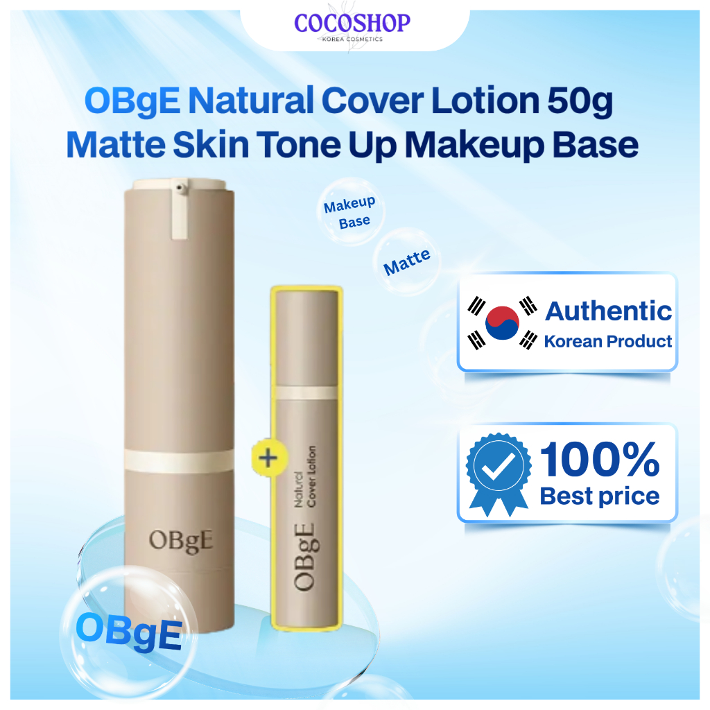 OBgE Natural Cover Lotion 50g Matte Skin Tone Up Base De Maquiagem Coreano Skincare