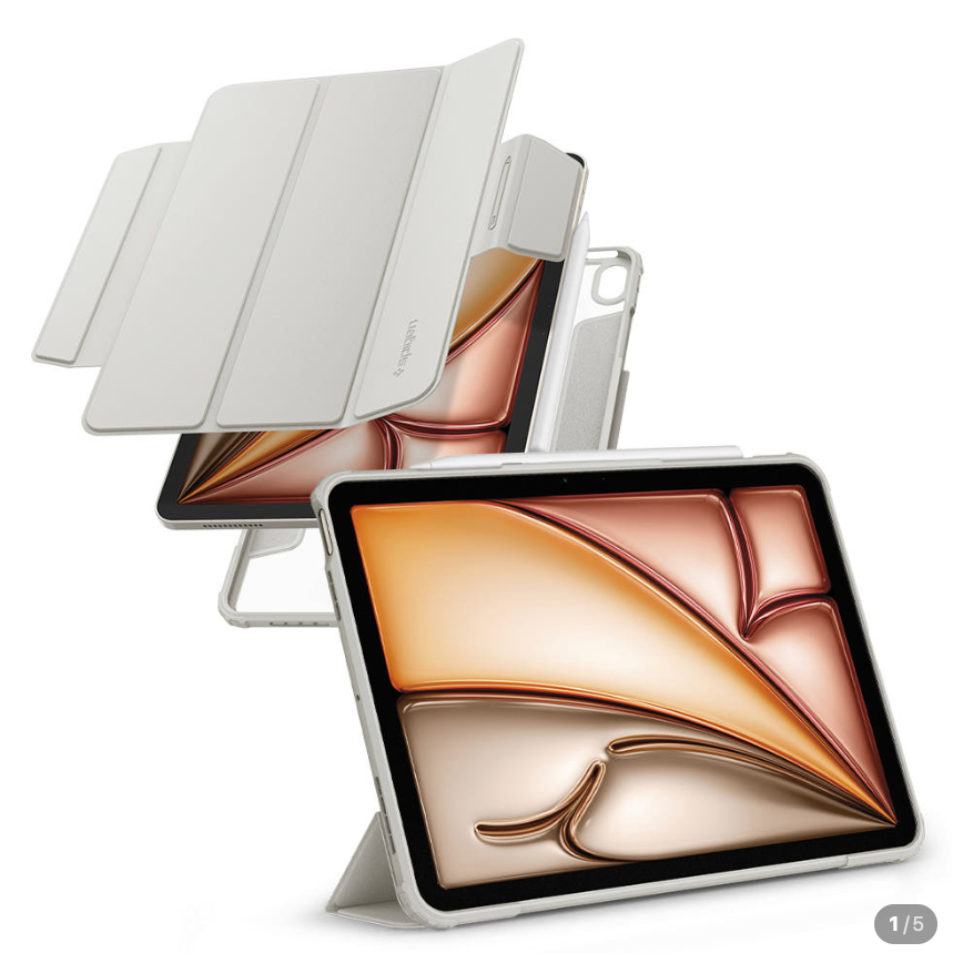 Spigen-Capa flip Removível air skin pro Compatível Com ipad/Preto Cinza