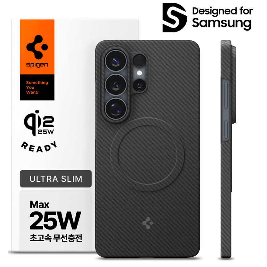 Spigen-Capa Magnética airskin 0.8 Mm aramid magfit Para Série galaxy s26