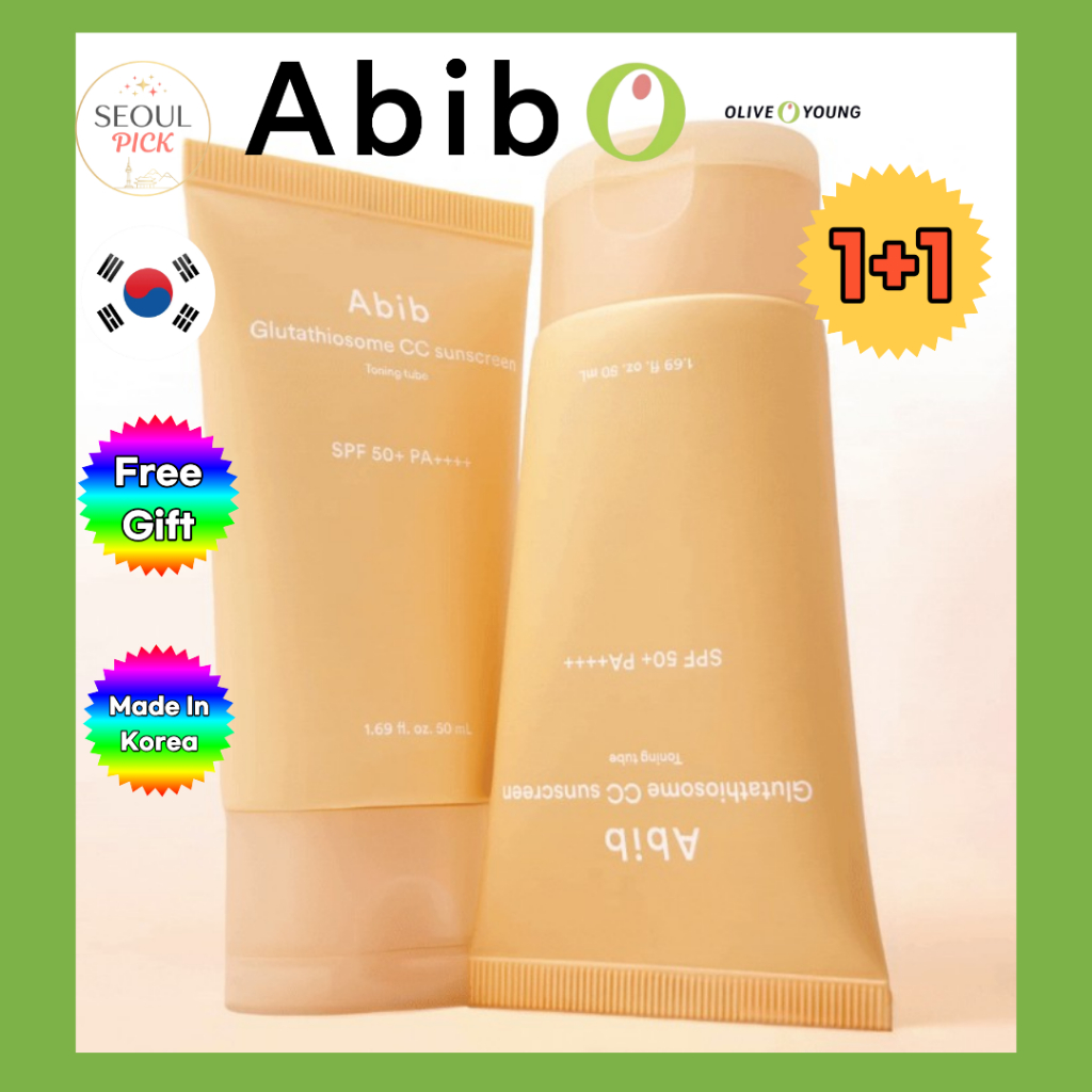 Oliveyoung Abib Glutathiosome CC Protetor Solar Tubo Tonificante 50ml 1 + 1 Conjunto Duo Especial Glutationa Brightening