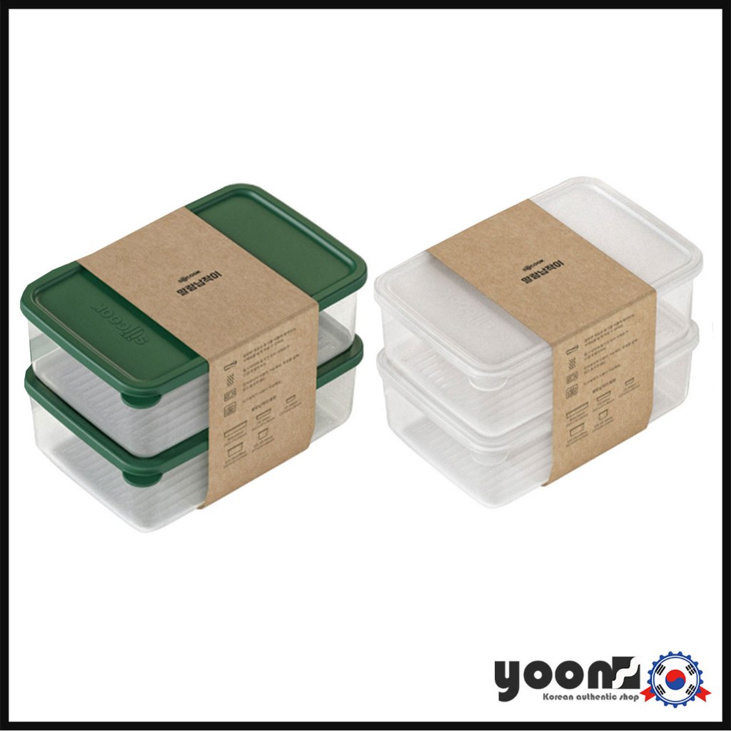 [Silicook] Frasco De Armazenamento Transparente Para De Alimentos E Recipiente De Organização Macio , Profundo , Não . Conjunto De 2 , 2 Peças/Fabricado Na Coreia