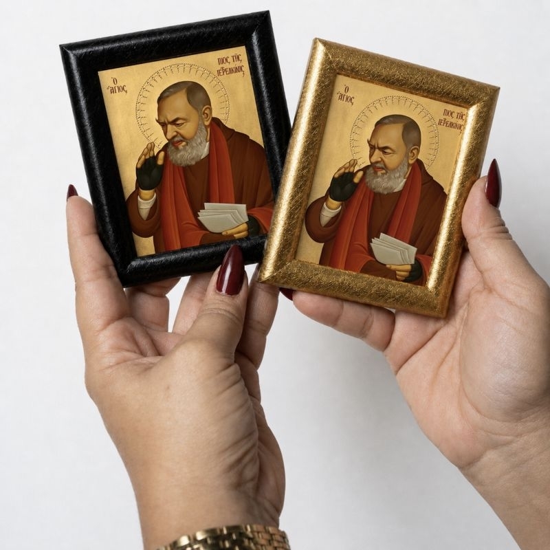Ícone São Padre Pio 10cm / Lembrancinhas de Casamento / Aniversário