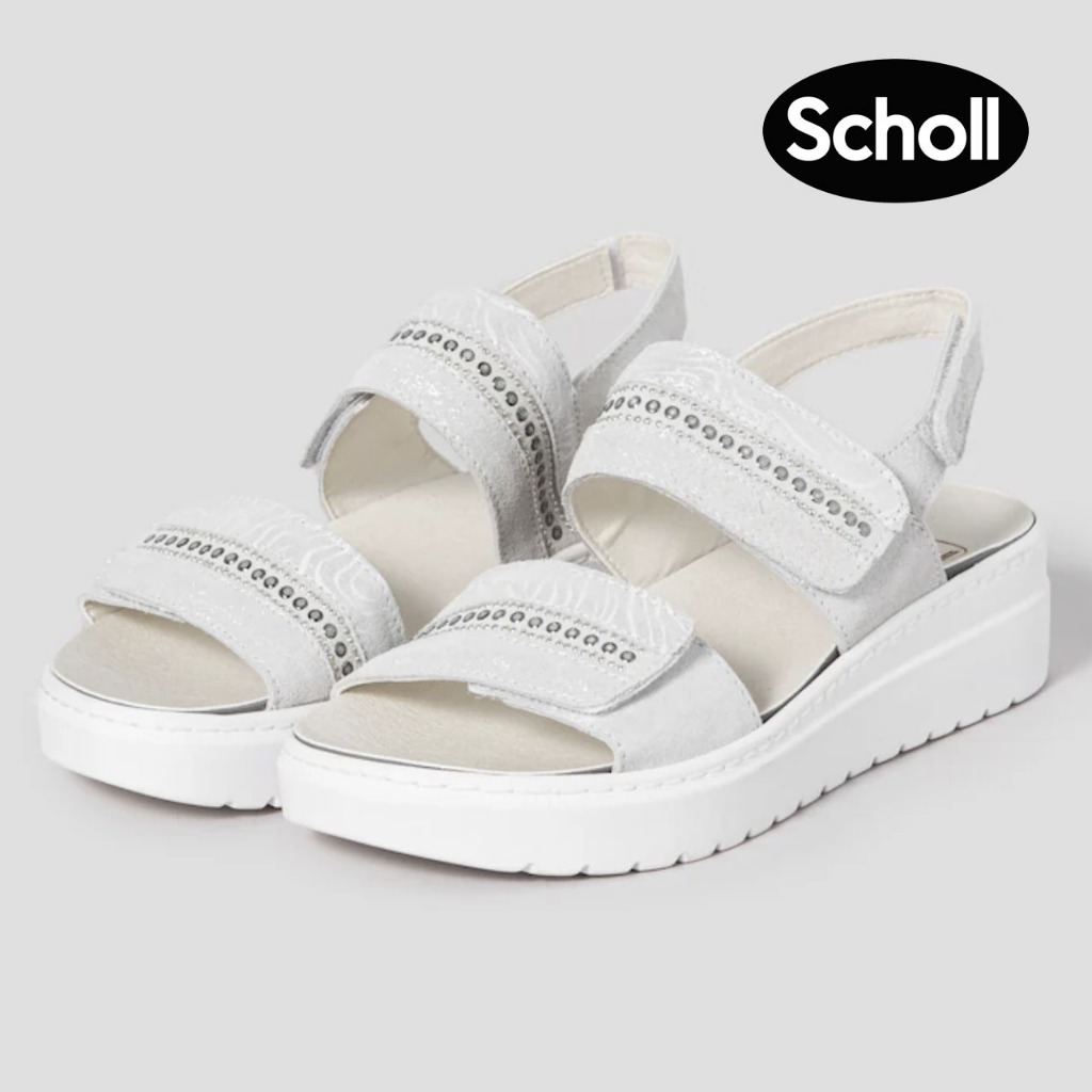 [Scholl] Sandálias Femininas Com Alça Confortável Plataforma Branca Acolchoada Leve