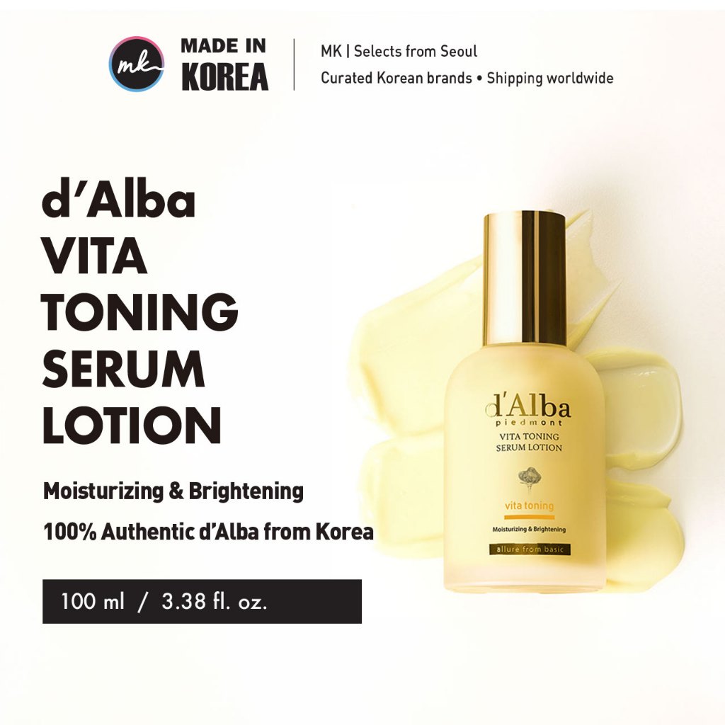 [d'Alba] White Truffle Vita Toning Serum Loção 100ml | Truvita™ Vit C + Glutationa + Niacinamida